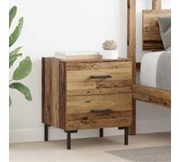 Genérico Armario de Noche con cajón 2 pcs Madera Vieja 40 x 35 x 47,5 cm,Mesas,Mesitas de noche-882014