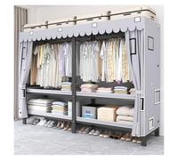 Genérico Armario De Tela para Ropa, Roupeiros Ropero, Estantes Organizador De Almacenamiento, Perchero con Funda, Portátil con Varillas para Colgar, para Vestidor, Dormitorio(A,170cm/66.9in)