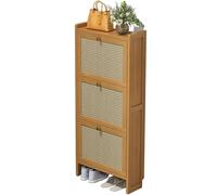Genérico Armario para Guardar Zapatos, Armario para Pasillo, Estante para Zapatos, cajón Plegable, Banco de Entrada, Armario para Zapatos de bambú de 2/3 Puertas, Zapatero Delgado, Zapatero independi