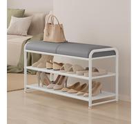 Genérico Armario para Guardar Zapatos, Estante para Pasillo, cajón para Zapatos, Banco Plegable para Entrada, Elegante Banco para Guardar Zapatos con cojín de Cuero sintético, Estante tapizado para e