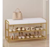Genérico Armario para Guardar Zapatos, Estante para Pasillo, cajón para Zapatos, Banco Plegable para Entrada, Elegante Banco para Guardar Zapatos con cojín de Cuero sintético, Estante tapizado para e