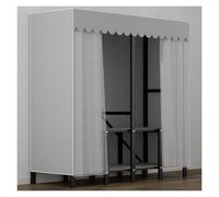 Genérico Armario Plegable para Ropa, Armarios Portátil con Varillas para Colgar, Armario Roupeiros De Tela, Organizador De Almacenamiento De Ropa, para Vestidor, Dormitorio(Grey,193cm/76in)