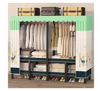 Genérico Armario Plegable para Ropa, Ropero con Cubierta De Tela, Portátil con Varillas para Colgar, Plegable Roupeiros para Quarto Tecido, para Vestidor, Dormitorio(D,145cm/57.1in)