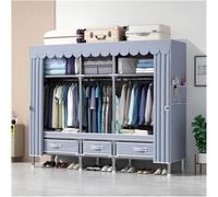 Genérico Armario Portátil Perchero Metálico Armario de Almacenamiento Montado Dormitorio Armario de Tela Plegable Ideal para Vestidores y Dormitorios,002,205x45x170cm