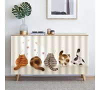 Genérico Armarios Cortinas de Debajo del Fregadero con impresión sin Perforaciones para lavavajillas Cortina Cocina a Prueba de Polvo Debajo del Fregadero MA6 50 cm de Ancho x 70 cm de Alto