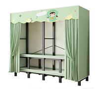 Genérico Armarios Plegable Para Ropa,Metal Guardarropa Portátil Con Varillas Para Colgar,Grande Abierto Ropero Roupeiros De Tela,Perchero Organizador De Almacenamiento Vestidor(Green,110cm/43.3in)