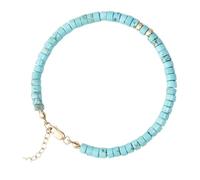 Genérico Armband aus Natursteinen - 17cm Stein Metall Schale | Edelstein Armbänder Mit Blauen Farbsteinen Muschelperlen Boho Stil Für Urlaub Party Geburtstag Valentinstag Damen Schmuck