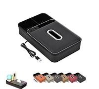 Genérico Armrest Storage Box with LED Ambient Light, 8-in-1 Dual Interface Car Armrest Organizer, Multifunction Center Console Organizer, USB/PD Fast Charging (Black)