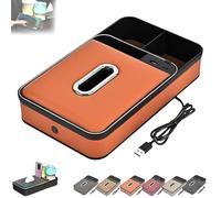 Genérico Armrest Storage Box with LED Ambient Light, 8-in-1 Dual Interface Car Armrest Organizer with 5A Fast Charging & 7-Color Ambient Lighting, USB/PD Fast Charging for Cars (Orange,Standard)