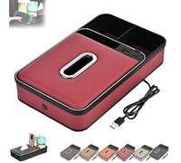 Genérico Armrest Storage Box with LED Ambient Light, 8-in-1 Dual Interface Car Armrest Organizer with 5A Fast Charging & 7-Color Ambient Lighting, USB/PD Fast Charging for Cars (Red,Standard)