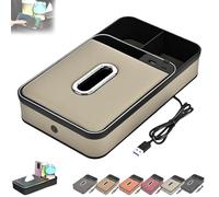 Genérico Armrest Storage Box with LED Ambient Light, 8-in-1 Dual Interface Car Armrest Organizer with 5A Fast Charging & 7-Color Ambient Lighting, USB/PD Fast Charging for Cars (Beige,Standard)