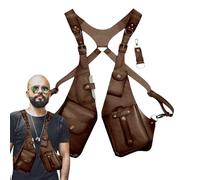 Genérico Arnés antirrobo de,Arnés antirrobo para hombres de - Bolsa de hombro doble Cosplay medieval,Bolso de hombro doble de ocio para hombres y mujeres, bolso de vintage, bolsa con correa