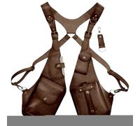 Genérico Arnés antirrobo para hombre de,Arnés antirrobo de | Cartera Ajustable Medieval Retro | Bolsa de funda ajustable para exteriores, bolsillo tipo billetera con correa para las axilas, bolso de