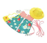 Genérico Arnés para Conejo Pequeño M, Chaleco Antiescape Verde Floral, Correa de Tracción para Exteriores, Accesorio para Paseo Seguro de Conejitos Color Aleatorio