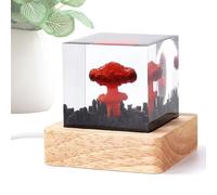 Genérico Art Decoration Lamp - 5cm Cube Resin Table Light - Mushroom Cloud Theme - Ambient Usb-Powered Led Lamp Resin Cube Design Soft Glow for Desk Décor Relaxation Gifting Home Night Lighting Use