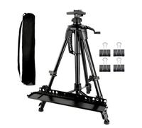 Genérico Art Easel Stand | 52cm/20.47 Inches Tripod Adjustable Portable Easels For Display | Metal Foldable Canvas Rack With Paint Tray Holder For Outdoor Table Top Floor Drawing Teen Adult Artists