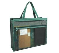 Genérico Art Supply Bag, Storage Tote, 17x13x4.4 Inch, Waterproof Lightweight Organizer with Zipper and Handle, Mesh Bag for Painting Posters Teaching Materials, School Studio Travel