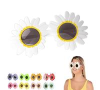 Genérico Art the Clown Sunflower Glasses, Terrifier Cosplay Decorative Yellow Eyewear for Adult Halloween Costume (White)