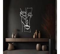 Genérico Arte de Pared con Cara Abstracta de Picasso en Metal, Escultura de línea de Cara de Metal, decoración artística, Obra de Arte para Sala de Estar de Mediados de Siglo, decoración del Hog