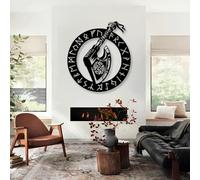 Genérico Arte de Pared con Escudo y Hacha vikinga de Metal, decoración de Obra de Arte de mitología nórdica de Metal, Obra de Arte para Sala de Estar, decoración del hogar para Sala de Estar, do