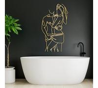 Genérico Arte de Pared con líneas de Pareja de Metal, Retrato Divertido de Pareja para baño, decoración de Pared de Metal, Obra de Arte Negra para Sala de Estar, Dormitorio, Pasillo y escaleras,