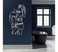 Genérico Arte de Pared con líneas de Pareja en Metal, Divertido Retrato de Pareja para baño, decoración de Pared en Metal, Obra de Arte Negra para Sala de Estar, Dormitorio, Pasillo y escaleras,
