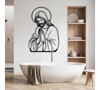 Genérico Arte de Pared Cristiano de Jesús de Metal, decoración de Obra de Arte de Señor Jesús de Metal, Gran Obra de Arte para Sala de Estar, Dormitorio, Pasillo y escaleras, Regalo de decoració