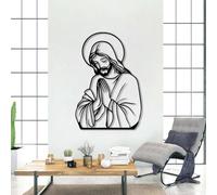 Genérico Arte de Pared Cristiano de Jesús de Metal, decoración de Obra de Arte de Señor Jesús de Metal, Gran Obra de Arte para Sala de Estar, Dormitorio, Pasillo y escaleras, Regalo de decoració
