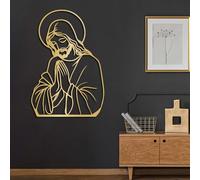 Genérico Arte de Pared Cristiano de Jesús de Metal, decoración de Obra de Arte de Señor Jesús de Metal, Gran Obra de Arte para Sala de Estar, Dormitorio, Pasillo y escaleras, Regalo de decoració