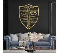Genérico Arte de Pared Cristiano de la Armadura de Dios en Metal, Obra de Arte con versículo bíblico de Efesios 6:16-17 en Metal, decoración Religiosa Cruzada para el hogar, Sala de Estar, dormi