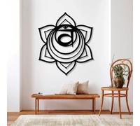 Genérico Arte de Pared de Mandala de Siete Chakras de Metal, decoración de Obra de Arte de Yoga de geometría Sagrada de Metal, Obra de Arte de meditación, decoración del hogar para Sala de Estar