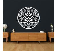 Genérico Arte de Pared de Mandala de Siete Chakras de Metal, decoración de Obra de Arte de Yoga de geometría Sagrada de Metal, Obra de Arte de meditación, decoración del hogar para Sala de Estar