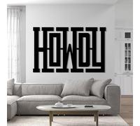 Genérico Arte de Pared de Metal Howdy Western Welcome, decoración rústica de Metal Estilo suroeste para Entrada, decoración de Pared en Negro para Sala de Estar, Dormitorio, Pasillo y Escalera