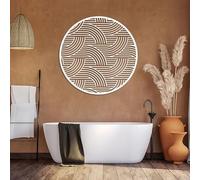 Genérico Arte de Pared de Ondas abstractas japonesas de Metal, Gran Obra de Arte Redonda contemporánea de Metal, decoración para Sala de Estar, Dormitorio, Pasillo y escaleras, Regalo de decorac