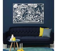 Genérico Arte de Pared de Paisaje mediterráneo de Metal de Pablo Picasso, decoración de Obra de Arte Abstracta Moderna de Metal, decoración del hogar de Picasso para Sala de Estar, Dormitorio, p