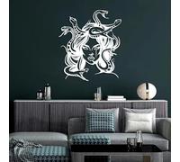 Genérico Arte de Pared de Serpiente con Cabeza de Medusa de Metal, decoración de Obra de Arte gótica de mitología Griega de Metal, Obra de Arte gótica para Dormitorio, decoración del hogar para