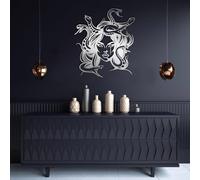 Genérico Arte de Pared de Serpiente con Cabeza de Medusa de Metal, decoración de Obra de Arte gótica de mitología Griega de Metal, Obra de Arte gótica para Dormitorio, decoración del hogar para