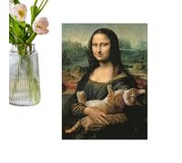 Genérico Arte de Pared Femenino - de Imagen Femenina con Gato - Cuadros de Sala con Mujer Sosteniendo un Gato - para Dormitorio, Hotel, Baño, Lugar de Trabajo, Hogar,