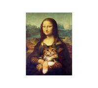 Genérico Arte Femenino Para Pared - Cuadros al Óleo Divertidos con Mujeres - Cuadro de con Gato | Para Salón Dormitorio Baño Cocina Oficina Casa Y Apartamento