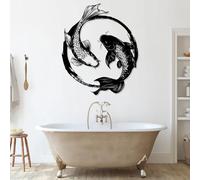 Genérico Arte Mural de pez koi de Metal, decoración Feng Shui, Zen, Obra de Arte en Metal, Escultura de Arte Moderno, Adorno para Sala de Estar, Dormitorio, Pasillo y escaleras, decoración Natural (n