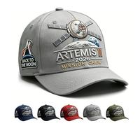 Genérico Artemis II Lunar Mission Commemorative Cap, Adjustable Space Exploration Hat for Women & Men (Gray)