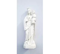 Generico ArteSacraCaravaggio - Estatua de la Virgen del Rosario, de mármol y resina, 28 cm, para interiores y exteriores, polvo de mármol blanco, producción artesanal italiana