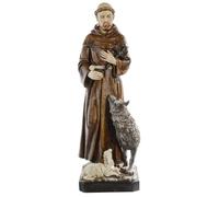 Generico ArteSacraCaravaggio Estatua de San Francisco de Asís, de mármol resina de 60 cm (23,62 pulgadas), para interior y exterior, decorada a mano, producción artesanal italiana