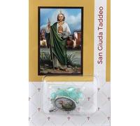 Generico ArteSacraCaravaggio - Rosario de San Judas Tadeo, 27 cm (10,62 pulgadas) con folleto de recitación, de producción artesanal italiana, 0, imitación nácar, imitación nácar