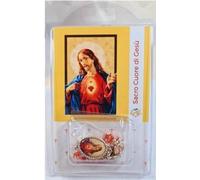 Generico ArteSacraCaravaggio - Rosario del Sagrado Corazón de Jesús, cuentas de cristal de 6 mm de diámetro, producción artesanal italiana, 0, Vidrio, Glass