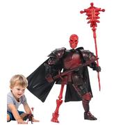 Genérico Articulated Skull Figurine - 7 Inches Movable Skeleton Model Toy for Creative Display, Cool Design Collectible Action Figure for Desk, Bedroom, or Studio, PVC Gray,