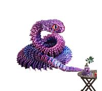 Genérico Articulated Snake Model - 3D Animal Ornaments, Flexible Joints Desk Toy Decor For Bedroom Children Room Shelf | Printed Movable Reptile Figurine Sensory Fidget Sculpture