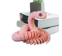 Genérico Articulated Snake Model - 3D Animal Ornaments, Flexible Joints Desk Toy Decor For Bedroom Children Room Shelf | Printed Movable Reptile Figurine Sensory Fidget Sculpture