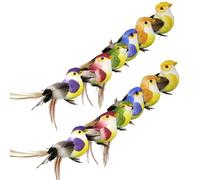 Genérico Artificial Bird | 12 mini simulación de pájaros | Decorative Fake Birds with Claw for DIY Craft Wedding Decor Home Garden Party Accessories