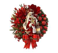 Genérico Artificial Christmas Wreath 30cm - Red Berry & Pine Needle Front Door Wreath For Indoor/Outdoor Use - Festive Holiday Decoration For Home, Wall, Window, Fireplace & Winter Celebrations